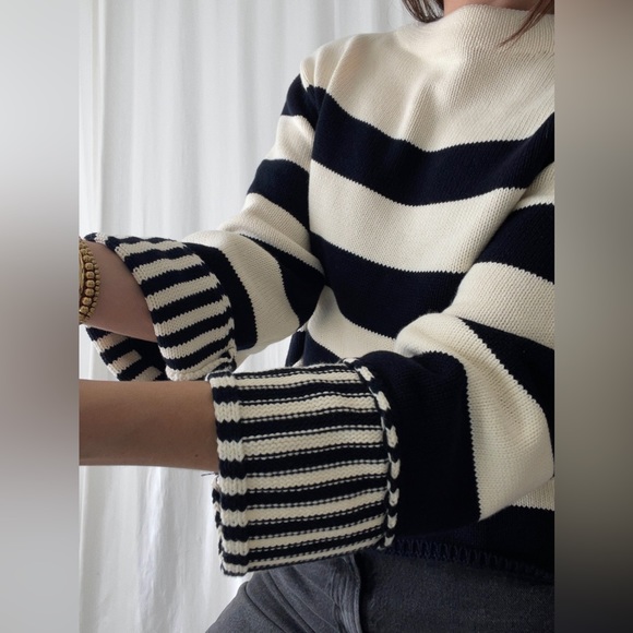SADE STRIPED SWEATER 🆕 — In Cream/navy - Picture 7 of 8
